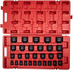 SUNEX TOOLS 4696 3/4-Inch Drive SAE Master Impact Socket Set, Standard, 6-Point, Cr-Mo, 3/4-Inch - 2-7/17-Inch, 29-Piece