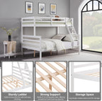 Softa Twin Over Full Bunk Bed with Ladder,Wooden Bunk Bed with High Guardrail and Ladder for Kids, Teens, Dorm Rooms, and Guest Rooms,No Box Spring Needed