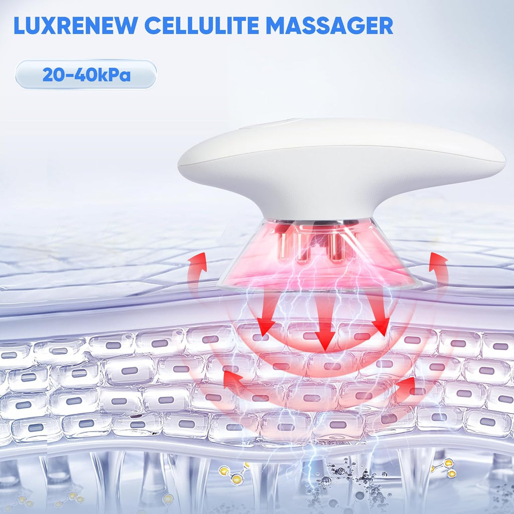 3-in-1 Electric Cellulite Massager, 3-in-1 Body Sculpting Machine -3 Modes Adjustable Body Sculpting Machine- Home Use Cupping Therapy Tool for Back, Belly, Waist, Arms, Legs-White