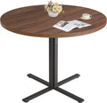 VASAGLE Dining Table, Small Round Kitchen Table for 4 People, 31.5 x 29.4 Inches, for Dining Room, Living Room, Farmhouse, Water-Resistant, Somber Walnut UKDT082K01V1