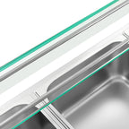 Food Warmer, 1.2KW Food Grade Stainelss Steel Commercial Food Steam Table, 19 Qt Electric Countertop Food Warmer with Adjustable Temperature for Family Gatherings Buffets