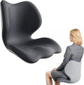 Civa Ergonomic Back Support Cushion for Office & Wheelchair, Posture Support for Long Sitting, Lumbar System & Extra-Thick Memory Foam for Sciatica Pain Relief (Max Hips 40", Waist 38")