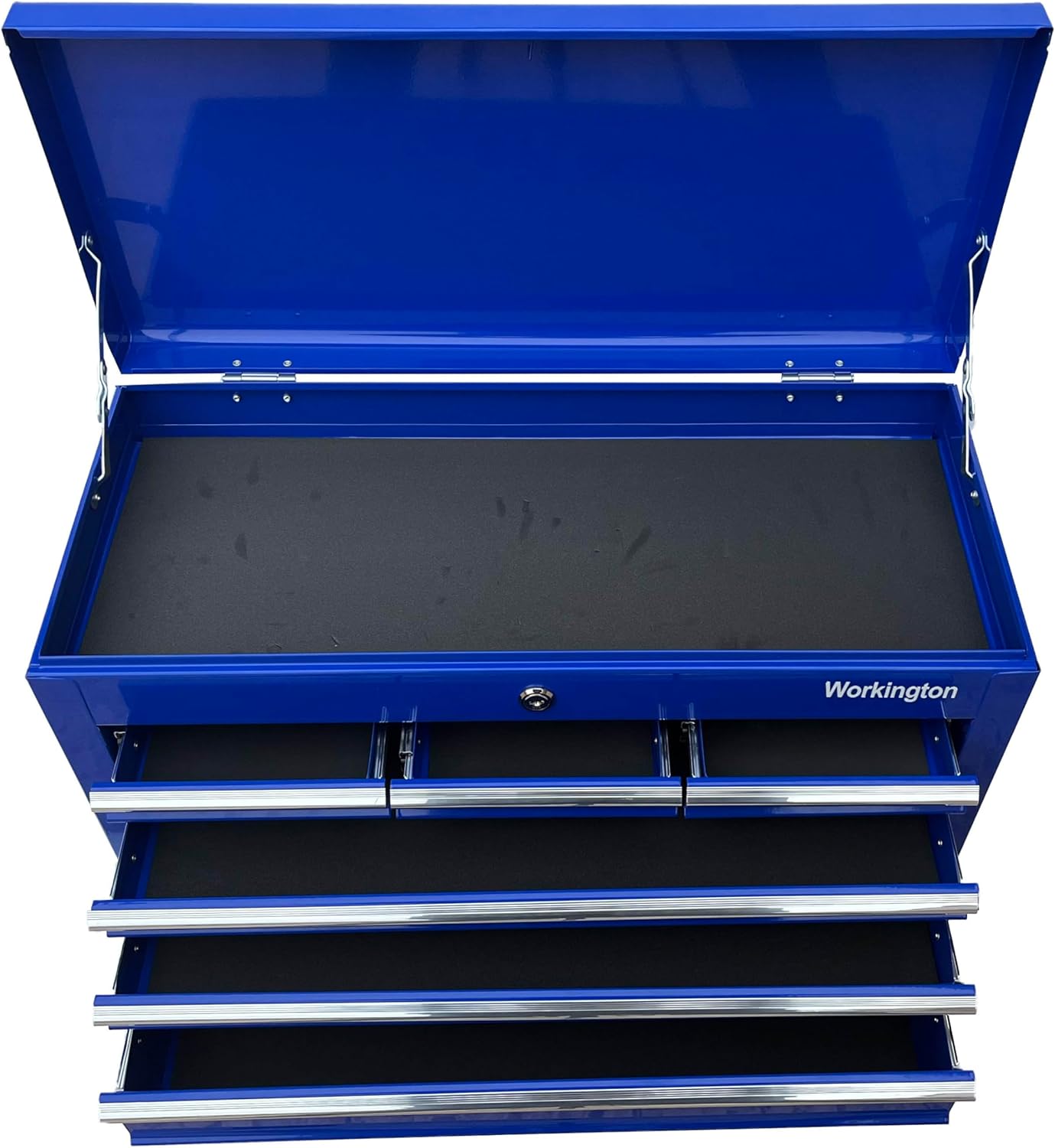 Workington Portable Metal Tool Chest with 6 Drawers, 24" 6-Drawer Tool Chest Cabinet with Ball Bearing Drawer Slides, Steel Tool Storage Box Organizer 4005 Blue