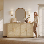 SICOTAS Buffet Cabinet with Storage - 59" Burl Sideboard Cabinet with 4 Doors Luxury Storage Cabinet Accent Credenza Large Media Console Table for Living Room Dining Room Entryway Kitchen