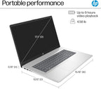 HP 17.3 inch Laptop w/Bluetooth Mouse (17.3" FHD Anti-Glare  AMD Ryzen 5 (> Intel i7-1165G7)  16GB RAM  512GB SSD) for Business  Home  Student  Long Battery Life  Webcam  Fast Charge  Win 11 Home