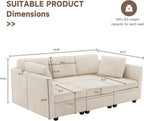 Modular Sectional Sleeper Sofa, Sectional Couch Reversible Sleeper Sofa Bed, 6 Seat Modular Couch with Storage and Chaise, Couches for for Living Room, Beige