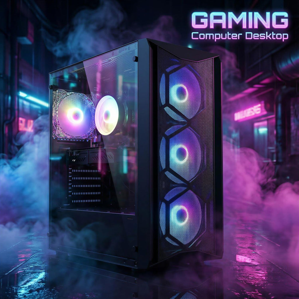 STGAubron Gaming PC Computer Desktop  Intel Core i7 8th Gen up to 4.1GHz  GeForce RTX 3050 6G  16G DDR4  1T SSD  WiFi 6  BT 5.2  RGB Fan x4  Windows 11 Home