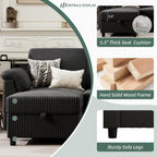 Vongrasig 79" Convertible Sectional Couch Sofa with Storage Ottoman, 3 Seat L Shaped Couch with Side Storage Pockage, Small Couches for Living Room, Apartment and Small Space, Black