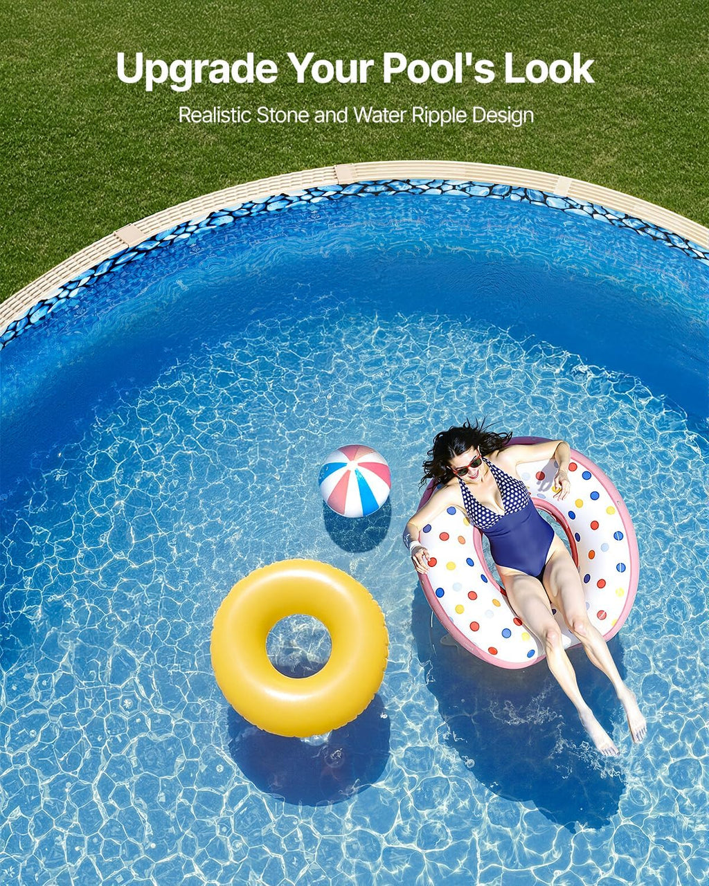 VEVOR 24-ft Round Above Ground Pool Liner  Overlap Pool Liners  Standard Gauge Vinyl  48-to-54inch Wall Height  Designed for Steel Sided Above-Ground Swimming Pools