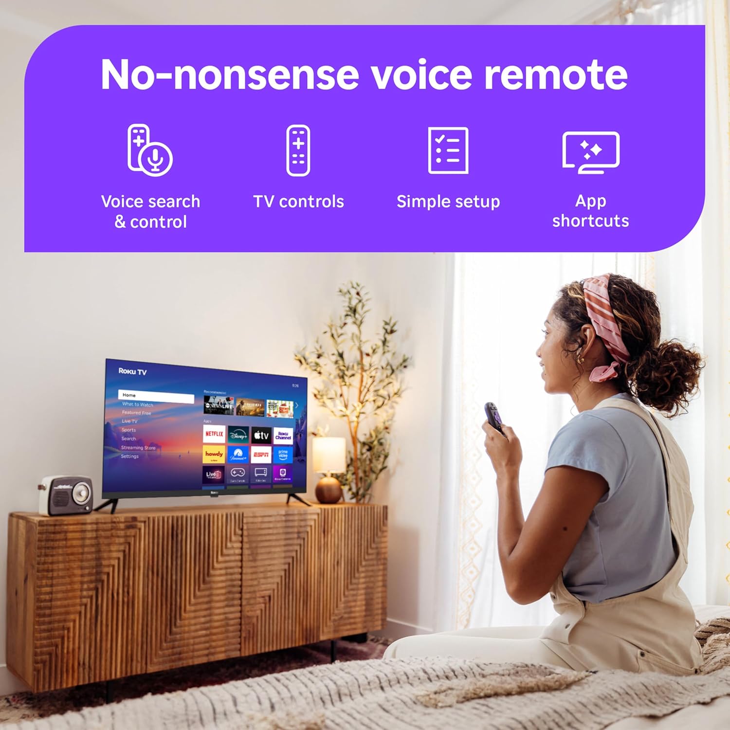 Roku Smart TV – 32-Inch Select Series, 720p HD TV – Roku TV with Voice Remote – Flat Screen LED Television with Wi-Fi for Streaming Live Local News, Sports, Family Entertainment