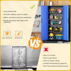 Greenvelly Metal Storage Cabinet, Steel Garage Cabinet with Doors and Adjustable Shelves, Metal Cabinet with Lock,Tall Metal Office Storage Cabinet for Garage,Home Office,School (Black Blue)