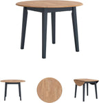 Signature Design by Ashley Gesthaven Modern Dining Drop Leaf Table with 4 Legs, Light Brown & Blue