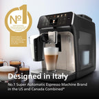 Philips 4400 Series Fully Automatic Espresso Machine – 12 Hot & Iced Coffees, Quick-to-Clean LatteGo Milk System, SilentBrew, QuickStart, Ceramic Grinder, Black Chrome (EP4447/90) (Renewed)