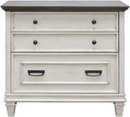 Ashford & Sons Wood Lateral File Cabinet, 31" H x 36" W x 21" D, White Finish, Locking Legal/Letter File Drawers, Ball Bearing Glides, Durable Fully Assembled Office Storage Solution