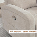 Swivel Rocker Recliner Glider Rocking Chair Nursery, Manual Swivel Recliner Chairs for Living Room, Camel Nursery Rocking Chairs Recliner, Chenille Fabric