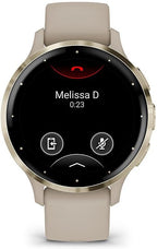 Garmin Venu 3S Health Fitness GPS Smartwatch Gold Steel Bezel w/French Gray Case 41mm | Official USA Partner Model | Bundle 010-02785-02 with 2 YR CPS Enhanced Protection Pack