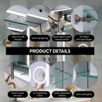 WELLFOR 24 x 32 Inch LED Medicine Cabinet with Lights, 3X Magnification Makeup Mirror, Bathroom Vanity Mirror Cabinet with Storage, Anti Fog, Surface or Recess Mount, Right Opening Door