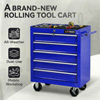 5 Drawers Tool Cart on Wheels,Rolling Tool Chest Tool Storage,Drawers Rolling Tool Trolley Organizer Tool Case for Garage, Warehouse, Workshop, Repair Shop (5 Drawers-Blue)