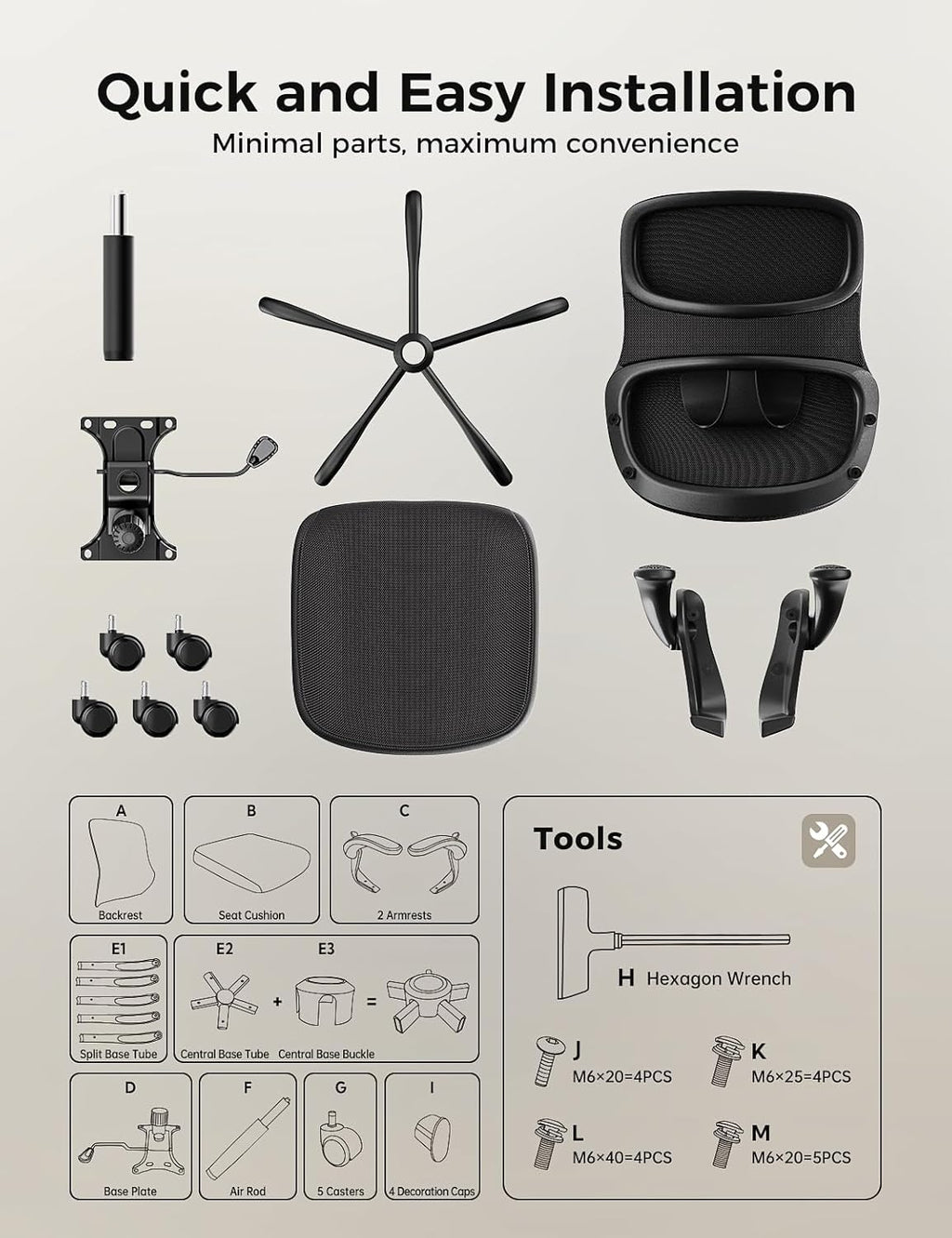 Office Chair, Mesh Ergonomic Desk Chairs, Comfy Computer Gaming Chair with Adjustable Height & Flip-up Armrest, Lumbar Support & Swivel Function for Home Office (Black)