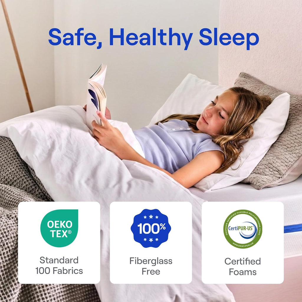 Nectar Kids Full Mattress 8” - 2-Sided Design for Growing Children - Pressure Relieving Memory Foam - Fiberglass Free - 365 Night Trial - Mattress in a Box