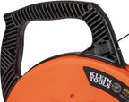 Klein Tools 56334 Electrical Fish Tape, Steel Wire Puller with Double Loop Tip, Optimized Housing and Handle for Heavy Duty Wire Pulls, 240-Foot
