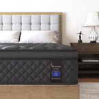 King Mattress 14 Inch,Hybrid Mattresses Euro Top Medium Firm for Back & Lumbar Support, 100 Night Trial, Individual Pocket Spring Bed for Motion Isolation & Pressure Relief Black
