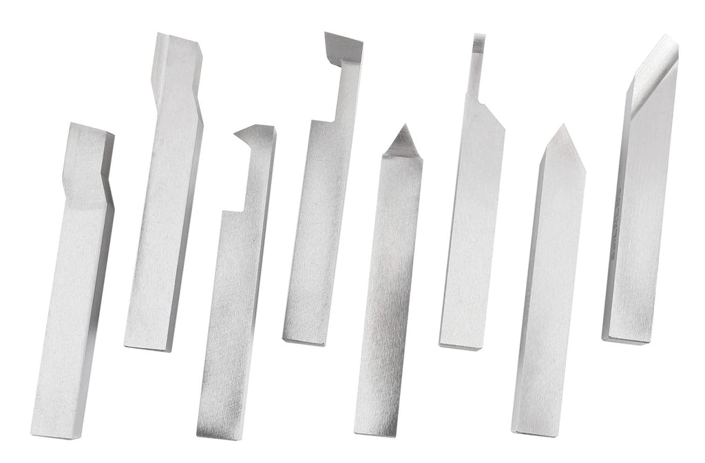 Accusize Industrial Tools 1/2'' 8 Pcs Hss Tool Bit Set, Pre-Ground for Turning and Facing Work, 2662-2004