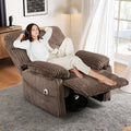 GRAINELL Swivel Rocker Recliner Chair with Massage and Heat, USB Charging Port, Infinite Position Power Recliner, Electric Glider Rocking Chairs for Living Room, Nursery (Brown)