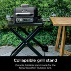 Ninja XSKSTAND Woodfire Collapsible Outdoor Grill Stand  Compatible with Ninja Woodfire Grills (OG700 Series)  Foldable  Side Utensil Holder  Weather-Resistant  Black