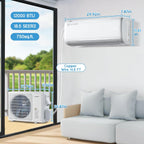 Albott Mini Split Air Conditioner Heat Pump, 12000 BTU 18.5 SEER2 220V Inverter Wall-Mounted Unit for Spaces up to 750 Sq. Ft, Includes 14.8ft Install Kit, White
