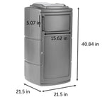 Commercial Zone PolyTec™ Side Entry Trash Container, Square, Tray, Dual Flipper, Dome Top