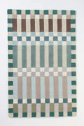Hand-Tufted Wool Plaid Checkered Area Rug – Modern Geometric Color Block Pattern, Soft Plush Carpet with Cotton Backing for Living Room Bedroom Dining Room Nursery (Multi-Color, 5' x 8')