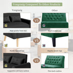Vongrasig 48" Small Modern Loveseat Sofa, Mid Century Soft Corduroy Fabric 2-Seat Sofa Couch Tufted Love Seat with Back Cushions and Tapered Legs for Living Room, Bedroom and Small Space (Black)