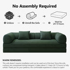 78.8" Modular Sofa Bed - 4-in-1 Convertible Design with Corduroy Fabric and High Density Sponge, Removable Cover and Fixed Frame