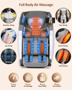 RELX Massage Chair Full Body, 20 Modes Zero Gravity SL-Track Shiatsu Massage Chair Built-in Heat System, Airbag Massage with Body Scan, Deep Yoga Stretch, Calfrest Extension and AI Control(White)