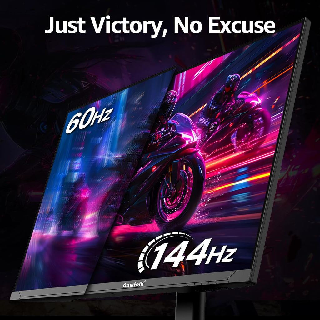 Gawfolk 27 Inch 4K Gaming Monitor IPS  UHD 3840 x 2160p 144Hz PC Computer Monitors IPS Screen for Home & Office  HDMI  DisplayPort  Wall Mount Compatible
