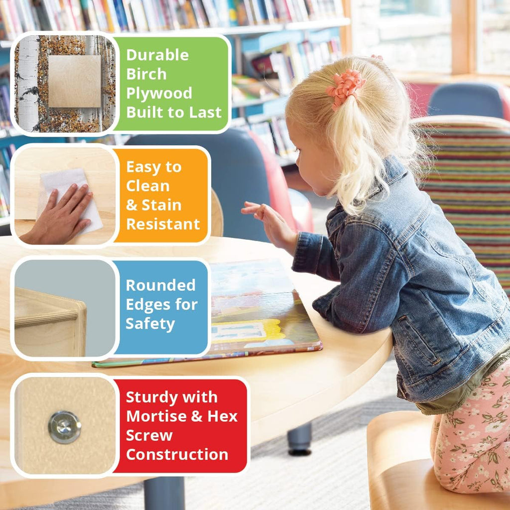 Contender 100% Birch Plywood Storage with Back, Adjustable Shelves, Perfect for Kids, Teacher, Classroom, Day Care, Home-School, Made in USA Fully Assembled