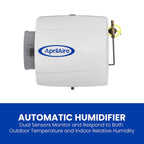 AprilAire 500 12-gal. Whole-House Small Bypass Evaporative Humidifier with Automatic Digital Control for up to 3,600 sq. ft. + AprilAire Model 5844 Humidifier Installation Kit