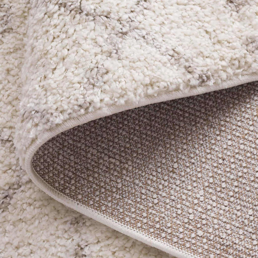 SAFAVIEH Area Rug 8x10 - Arizona Shag Collection - Large - Ivory & Beige, Moroccan Boho Design, Non-Shedding & Easy to Clean, Ideal for Living Room, Bedroom, Dining Space (ASG741A)