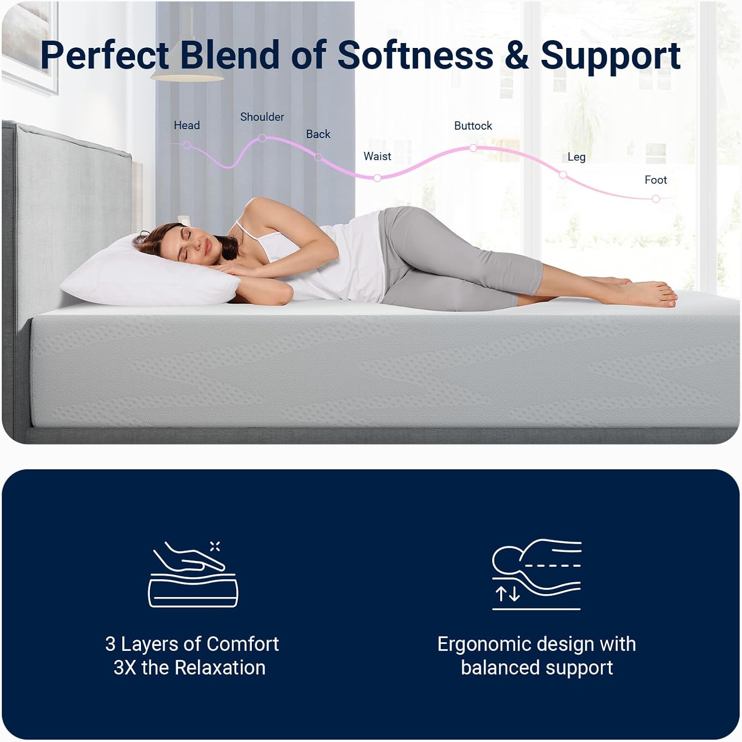 Avenco King Size Mattress, 12 Inch King Mattresses with Gel Memory Foam for Cool Night & Pressure Relief, Mattress in a Box Medium Plush Feel with Motion Isolating