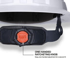 Klein Tools 60407T2RL Type 2 Hard Hat, Vented Full Brim, Class C Hard Hat with Chin Strap, 6-Point Suspension with Accessory Mounts, Washable Padding, and Rechargeable Headlamp
