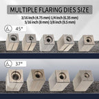 DPTOOL Brake Line Flaring Tool Kit, 45 and 37 Degree Single, Double and Bubble Flares, Brake Line and Tubing Flaring Tool for 3/16", 1/4", 5/16", 3/8" and 4.75mm Tubing