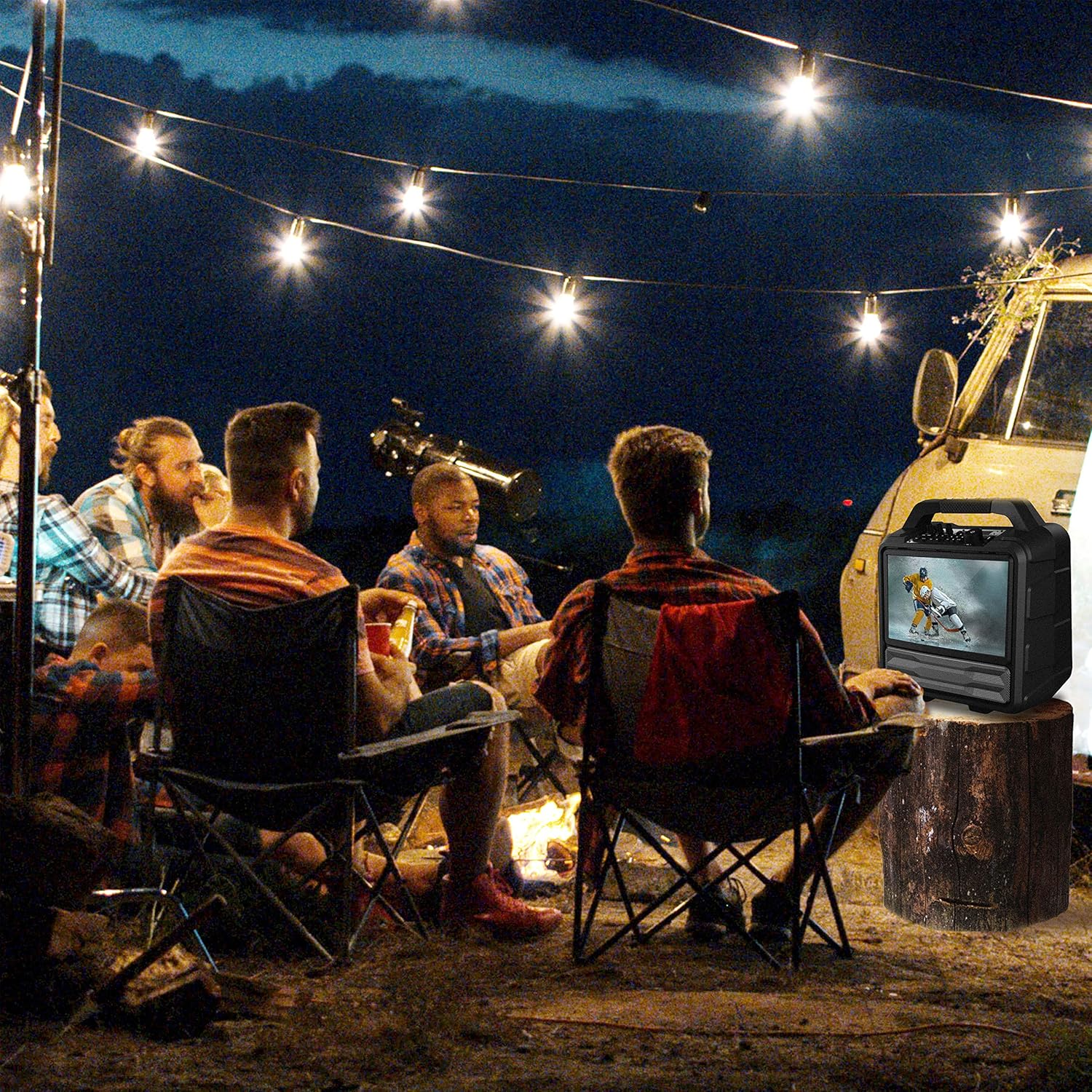 Monster Vision 2 | Portable Entertainment System with 15.6" 1080p Display & 60W Speakers | up to 25 Hours of Playtime | Dual HDMI Ports | Includes 3ft USB-C to HDMI Cable | Portable TV