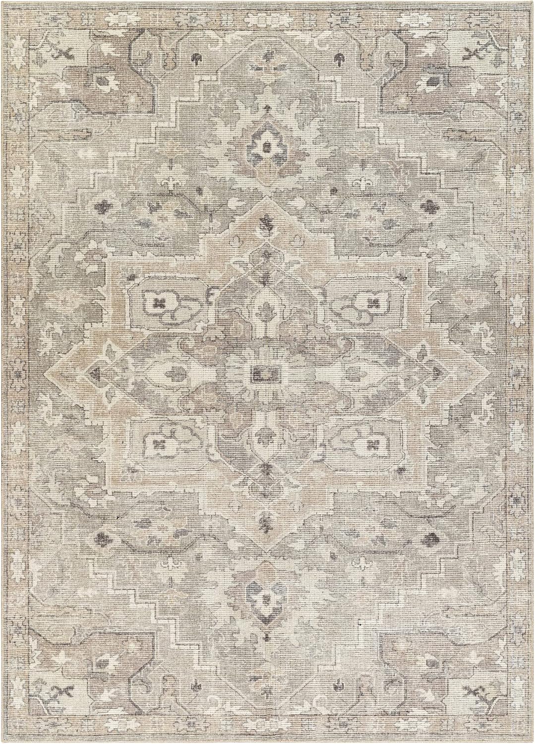 Livabliss x Becki Owens Elle Medallion Area Rug , 9'2" x 12', Light Grey