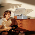 1 by ONE Fully Automatic Record Player  All-in-One Vinyl Turntable with Automatic Repeat Function  Remote Control  Built in Speakers& DSP  Phono Preamp  AT-3600L Cartridge  Belt Drive 2-Speeds