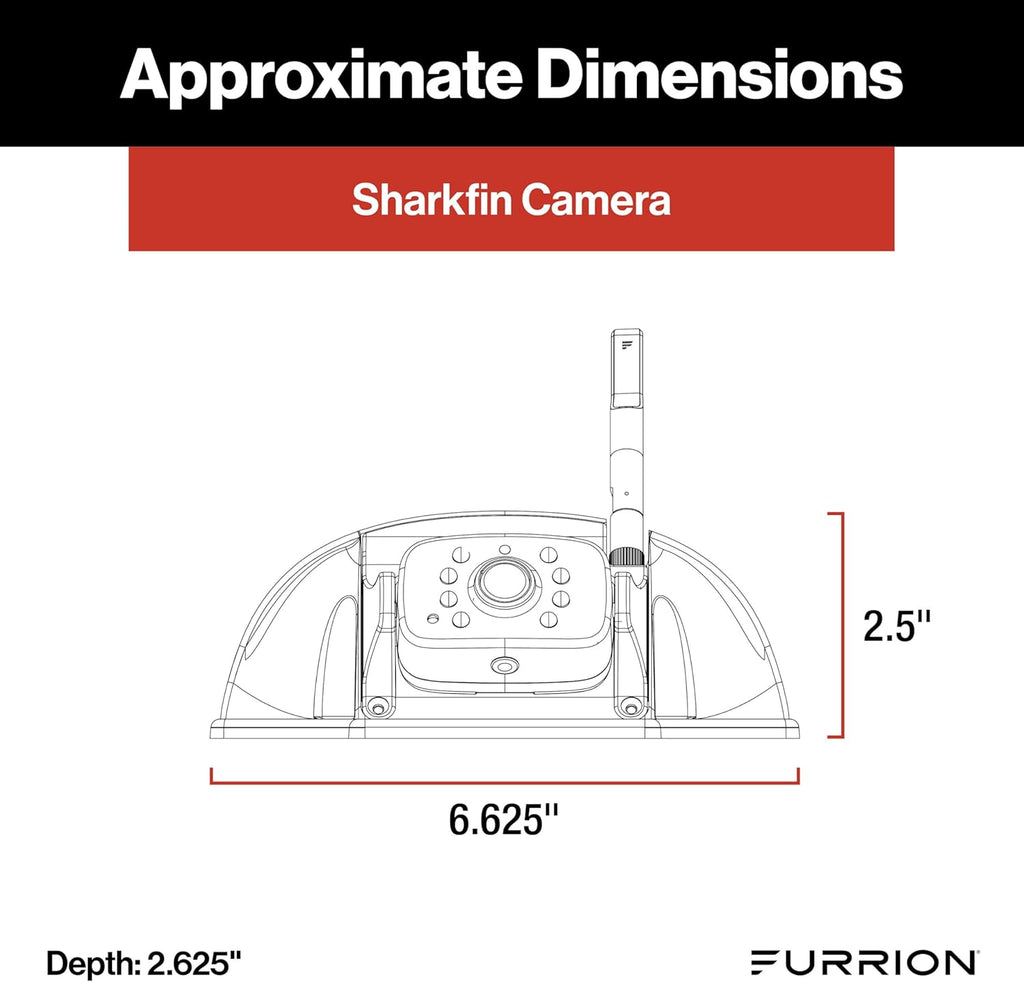 Furrion Vision S+ RV Observation System with 7" Monitor  Sharkfin  Infrared Night Vision  Live Streaming  Wide Viewing Angle - FOS7HTASF