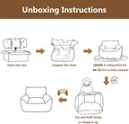 Giant Bean Bag Chairs for Adults Teens, Large Bean Bag Sofa Chairs with Filling Comfy Fuzzy BeanBag Chair with Armrests for Bedroom Living Room Reading