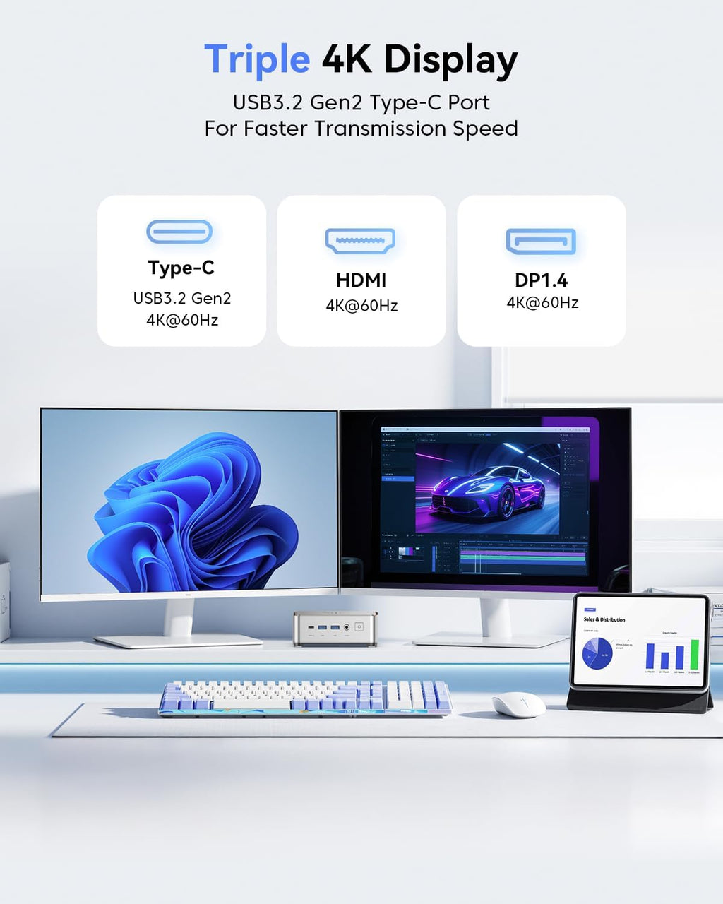 KAMRUI Pinova P2 Mini PC 16GB RAM 512GB SSD  AMD Ryzen 4300U(Beats 3500U/10110U/N150/N95 Up to 3.7 GHz)Mini Computers Triple 4K Display/HDMI+DP+Type-C/WiFi/BT for Home/Business Mini Desktop Computers
