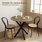 Vantic 31.5" Small Round Dining Table for 2-4, Round Kitchen Table for Small Spaces, Farmhouse Circle Dining Room Table for Kitchen and Living Room, Natural Oak