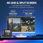CRUA 27” Gaming Monitor  IPS UHD 3840x2160 4K 160Hz / FHD 320Hz Dual Mode White Computer Monitor  Rotating/Pivot & Height-Adjustable  AMD FreeSync  Built-in Speakers  PIP/PBP  HDMI 2.1 & DP 1.4